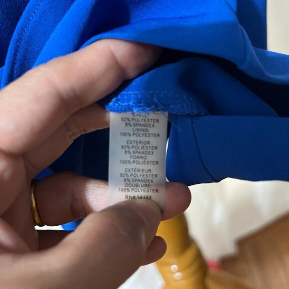 GUESS Spaghetti Strap Square Neck Short Cocktail Body Con Dress Sz 4 in Blue - Picture 6 of 10